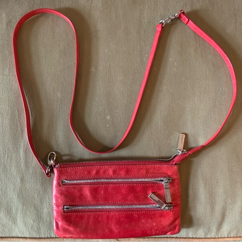 Red Leather Crossbody/Wristlet